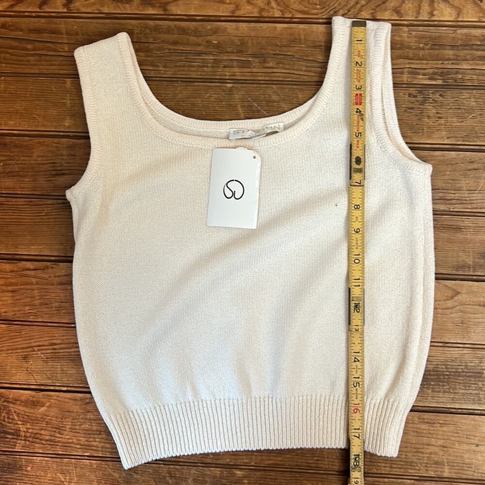 Vintage St John Santana knit cream tank top size small NWT - Picture 5 of 5